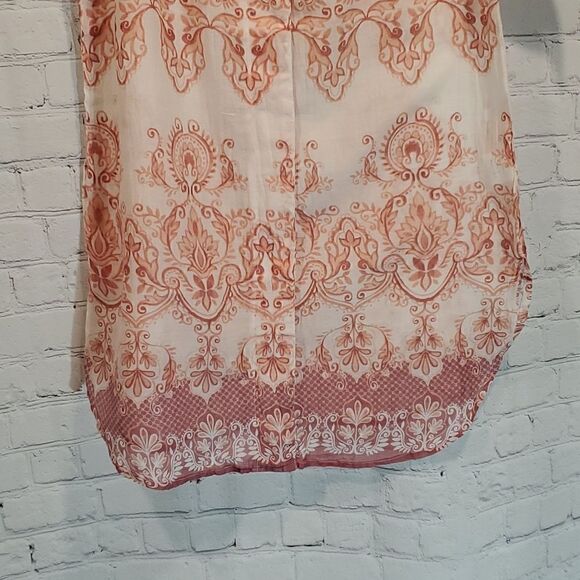 Crosstree Lane pink and white gauze coverup - Picture 3 of 7